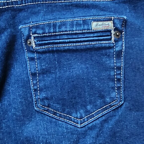 Signature by Levi Strauss Dark Wash Denim Cropped Jeans Size 10 - Picture 15 of 15